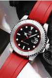 Popular Stainless Steel Calendar Display Luminous 200m Diver Silicone Quartz Watch