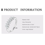 2MM Round VVS1 D Colour Moissanite Diamond Silver 925 Flower Half Eternity Rings