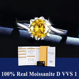 S925 Silver D VVS1 100% Real Moissanite Ring Adjustable Size Pass Diamond with GRA Certificate 18K Plating Rings