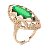 Awesome Horse Eye Design Filled 14K Rose Gold AAA Zircon Crystal Unique Ethnic Rings for Women Daily Fine Jewellery