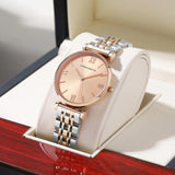 Elegant Ladies Rose Gold Fashion Watch, Stainless Steel Strap Japanese Movement Quartz Waterproof Ladies Watches