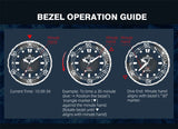 Solar Powered Luxury Quartz 316L Stainless Steel Case Waterproof 300M Dive Watch