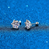 Marvelous White Gold Plated D Colour Moissanite Diamond Stud Earrings - Fine Jewellery for Women and Men - The Jewellery Supermarket