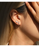 Marquise Cut Moissanite Helix Earrings 925 Sterling Silver Heart Screw Stud Earrings