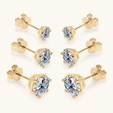 Fantastic 18K Yellow Gold Plated 0.5-2ct Moissanite Diamonds Stud Earrings 925 Silver Luxury Fine Jewellery with GRA - The Jewellery Supermarket