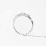 Cute Flower 925 Sterling Silver AAAA Lab Created Diamond  Rings Fine Jewellery