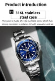 Waterproof Luxury Brand Watch AD2504 Stainless Steel Black Dial Sappire Luminous NEW Ceramic Bezel Dive Watches