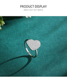 Romantic Heart 925 Sterling Silver Clean AAAA Lab Created Diamond Ring