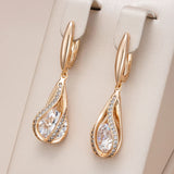 14K Gold Filled Luxury AAA Zircon Diamonds Long Dangle Sparkling Earrings For Women