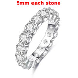 Terrific 2-5mm VVS1 D Colour Moissanite Diamonds Sparkling Eternity Silver Ring