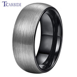 Domed Brushed Multicolor 6mm 8mm Tungsten Engagement Wedding Rings For Women Men