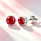 Multicolour 0.1ct-2carat Moissanite Diamonds  D VVS1 925 Silver Stud Earrings