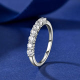 Classic 7-stone  Half Eternity 3mm VVS1 D Colour Moissanite Diamond Stackable Ring