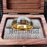 Koa Zebra Wood Antler Steel Arrows Inlay 6/8MM Tungsten Band Rings for Men Women