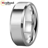 High Quality Beveled Edges Flat Polished 6/8MM Men Women Tungsten Carbide Rings