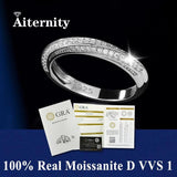 Stunning  VVS1 D Colour 100% Moissanite Diamond Eternity 925 Sterling Silver Wedding Engagement Rings for Women
