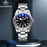 Top Brand Business Stainless Steel Quartz Watches, Luxury Super Luminous 20Bar Diving Wristwatches Best Gift for Men