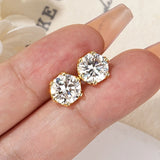 New 3MM-8MM Moissanite Diamonds Stud Earrings for Men Women