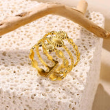 New In Stainless Steel 14K Gold Colour Rings For Women and Girls - Ideal Trendy Fashion Rings, Ideal Gifts - The Jewellery Supermarket