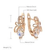14 Karat Filled Gold  New Bow Knot Hollow Drop Cut AAA Zircon Diamonds Trendy Earrings