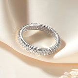 Sparkling Double-row 1.3mm VVS1 D Color Full Moissanite Eternity Luxury Ring