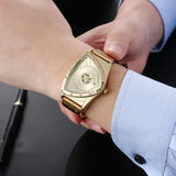 Luxury Classic Brand Multicolour Triangle Quartz Wristwatches -  Dial wth Roman Numerals Business Mens Wristwathes