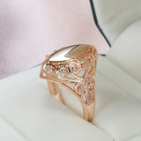 14K Rolled Gold New Multi Thread Hollow Geometric Glossy Vintage Style Rings for Women