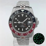 NH34 GMT Luminous Bezel Sapphire Glass Stainless Steel Bracelet Mechanical Watch
