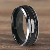Double Groove Dome Polishing with Chamfering New Men's and Women's Tungsten Ring