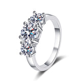 Super 18KGP Sterling Silver Moissanite Diamonds Rings for Women,  European and American Fashion style Fine Jewellery