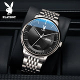 PLAYBOY Casual Simple Automatic Mechanical Men's Watches Original Waterproof Calendar High Quality Watch for Men