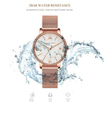 New Elegant Luxury Zircon Diamonds Quartz Movement 34mm Stainless Steel Mesh Leather Strap Casual Fashion Wristwatch