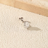 925 Sterling Sliver High-end Crown Lab Diamond Heart Screw Stud Earrings For Women