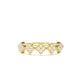 Exquisite VVS1 D Colour Moissanite Flower Design 925 Silver Half Eternity Rings