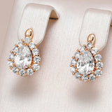 14 Karat Gold Filled Unique Full AAA Zircon Diamonds Fashion Stud Earrings Fine Jewellery