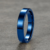 Classic Flat Top High Polished 4mm Multicolour Tungsten Carbide Wedding Rings