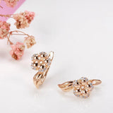 Cute Crystal Flower 14K Filled Rose Gold AAA Zircon Diamonds Dangle Earrings - Creative Daily Fine Jewellery