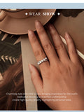 Elegant 925 Silver Pearls Double Layer White Gold P. AAA Zircon Diamond Rings