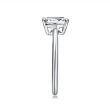 Solitaire Emerald Cut VVS1 D Colour 1.0ct Moissanite Sterling Silver Engagement Ring