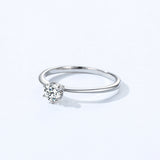 Stunning 925 Sterling Silver AAAA Lab Created Diamond Stackable Solitaire Ring