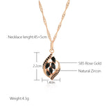 Luxury Rolled 14K Rose Gold Black AAA Zircon Full Paved Pendant Necklace For Women - Party Fine Jewellery