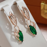14K Gold Filled Luxury Garnet Pomegranate AAA Zircon Crystals Long Hollow Earrings