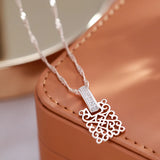 14K Gold Filled Gold Ethnic Square AAA Zircon Diamonds Long Vintage Pendant Necklace