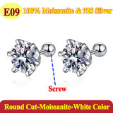 Luxury 0.5-3 Carats Cushion Marquise Oval Moissanite Diamonds Silver Stud Earrings