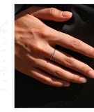Elegant VVS1 D Color Moissanite Stackable 925 Sterling Silver Parallel Bar Ring