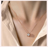 Luxury 1CT D Colour Shiny Moissanite Diamond Pendant Necklace for Women - 925 Sterling Silver Fine Jewellery - The Jewellery Supermarket
