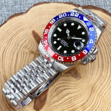 PT5000 Stainless Steel Sapphire Crystal Rotating Bezel Luminous Mechanical Watch