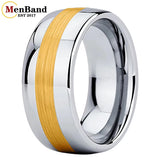 Dome Band Center Brushed 8MM 10MM Men's and Women's Tungsten Carbide Rings