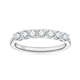 Sparkling 7 Stones VVS1 D Colour Moissanite Eternity Silver Wedding Engagement Ring