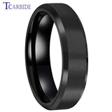 Beveled Satin Finish 6mm 8mm Classic Tungsten Carbide Wedding Rings for Men Women